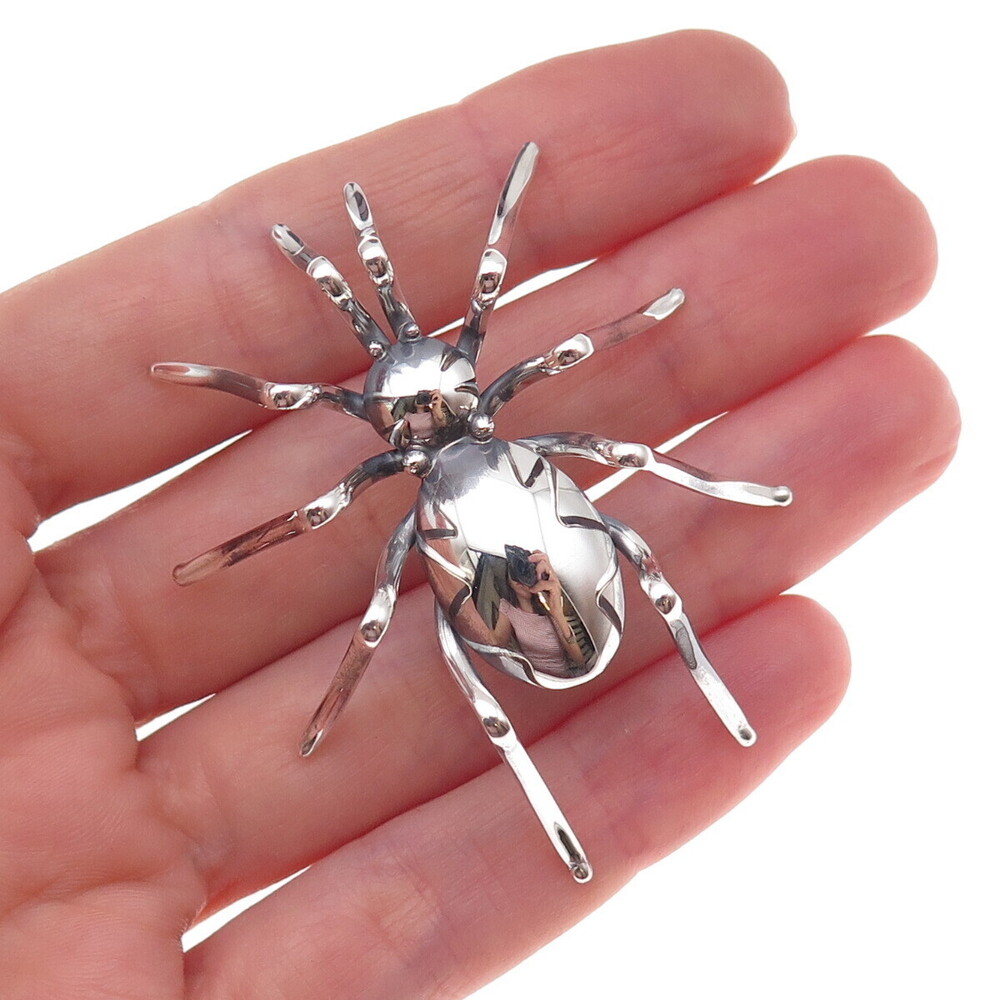 Elaine Sam Navajo Old Pawn 925 Sterling Silver Vintage Slider Tribal Pin Brooch